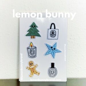 Free w/Purchase — Set of 6 diptyque Holiday 2024 Embroidered Felt Patches NewNWT